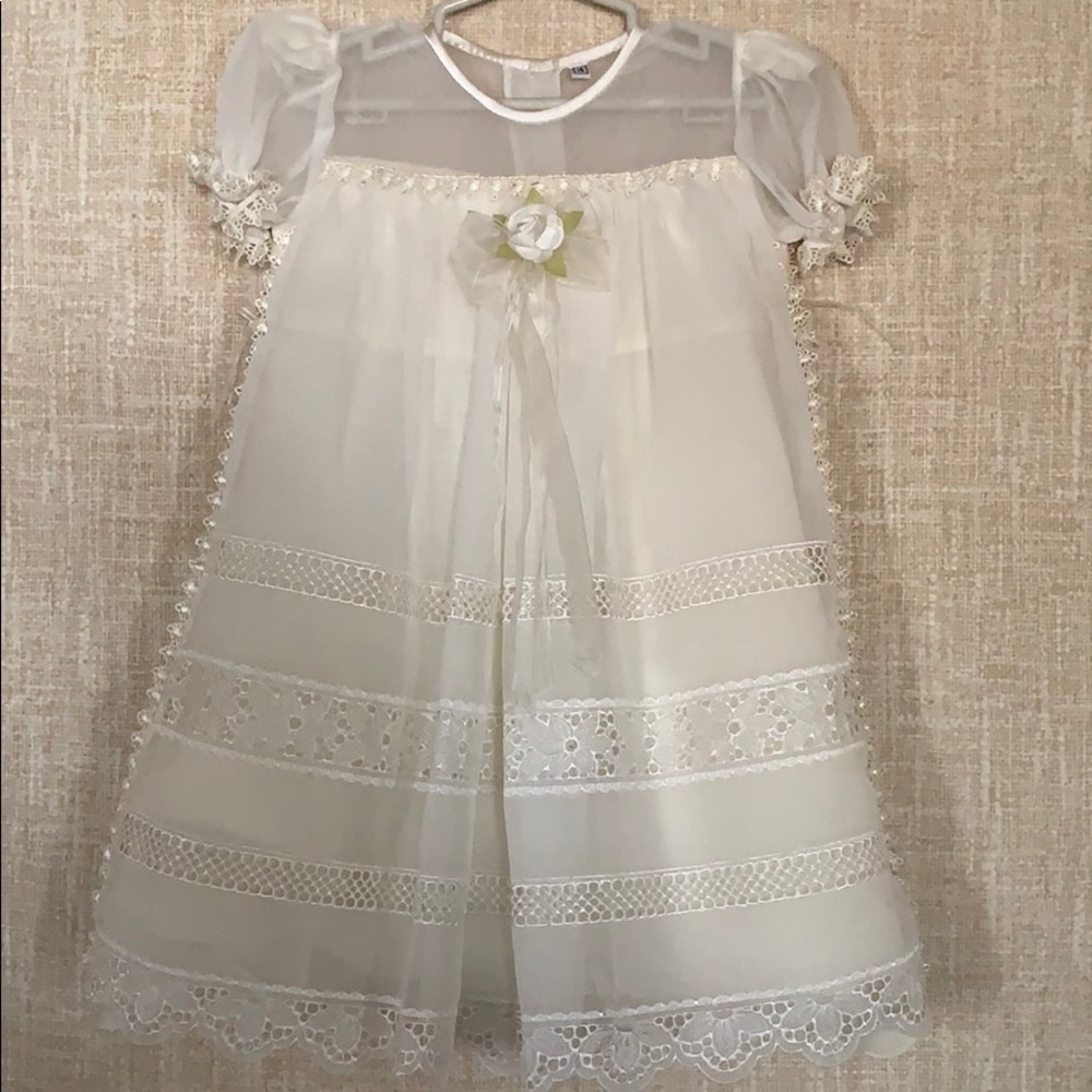 Girls Flower Christening Baptism Dress